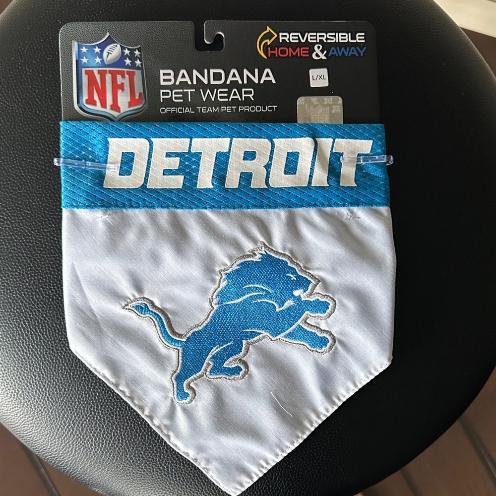 NFL Detroit Pet Bandana in Blue and White